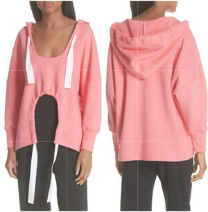 Ji Oh Hoodie Women's XXS Oversized Cutout Pullover Made in USA Unique Design
